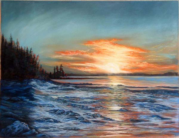 Icy Sunset on Penobscot Bay